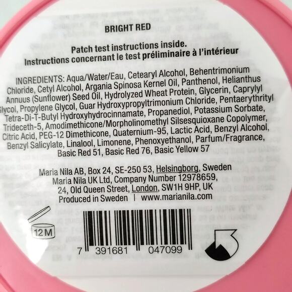 Maria Nila Bright Red Colour Refresh 3.4 oz Non-Permanent Color Masque Cream NEW - Picture 5 of 6